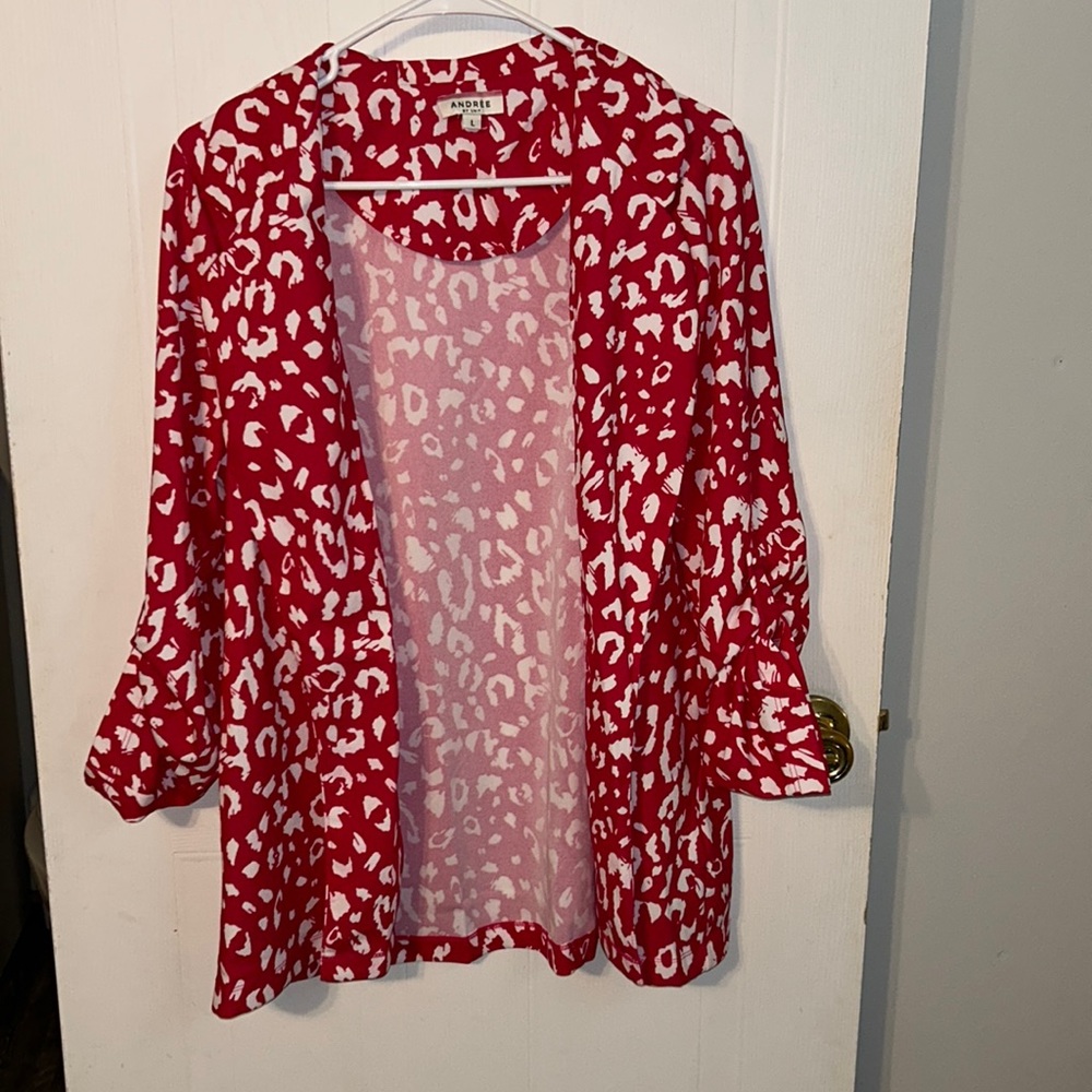 Andree By Unit Large Blazer Pink Cheetah